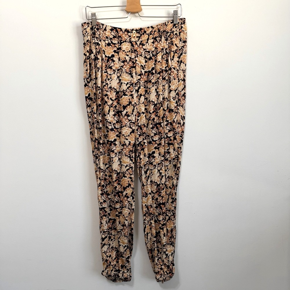 Anthropologie Diandra‎ Pleated Jogger Pants 6 Floral Ankle Zip Pants Boho 26x26